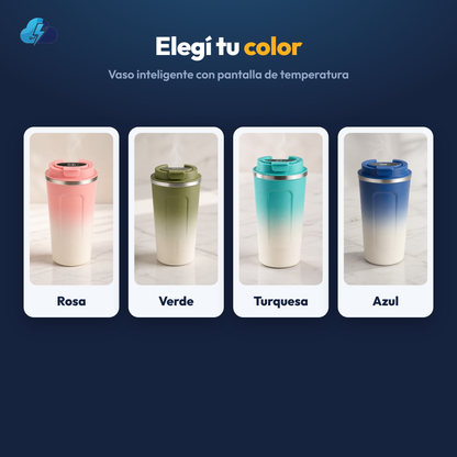 Colores del vaso inteligente: rosa, verde, turquesa y azul